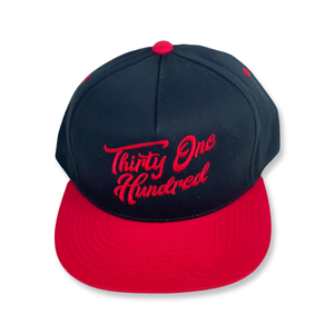 Snapback- Black With Red Bill/Red Script